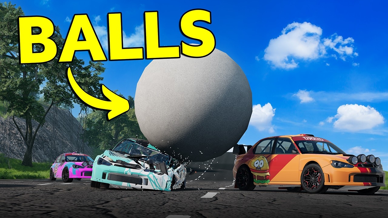 We Dropped GIANT BALLS on Cars in BeamNG (feat.  @CamodoGaming @Neilogical  )