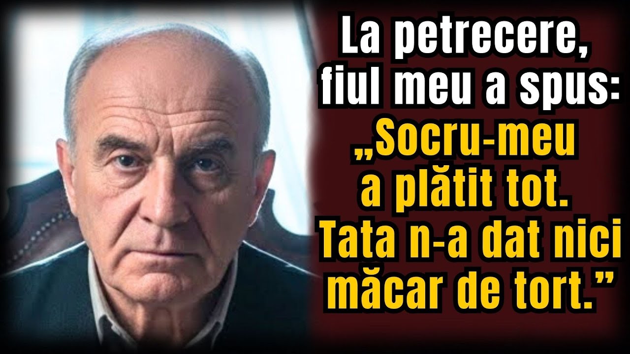 La petrecere, fiul meu a spus: „Socru-meu a plătit tot. Tata n-a dat nici măcar de tort.”