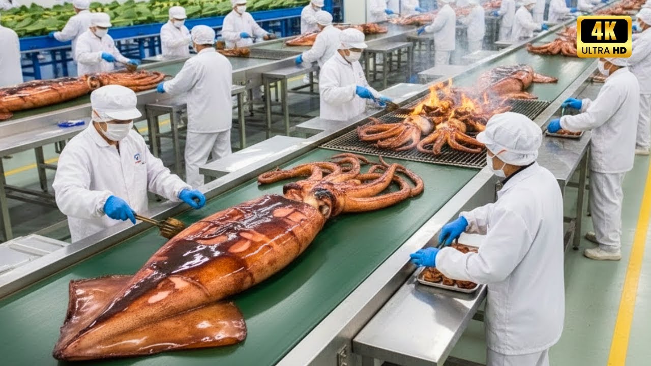 Ikayaki Manufacturing - Asian Street Food Factory (FULL PROCESS)