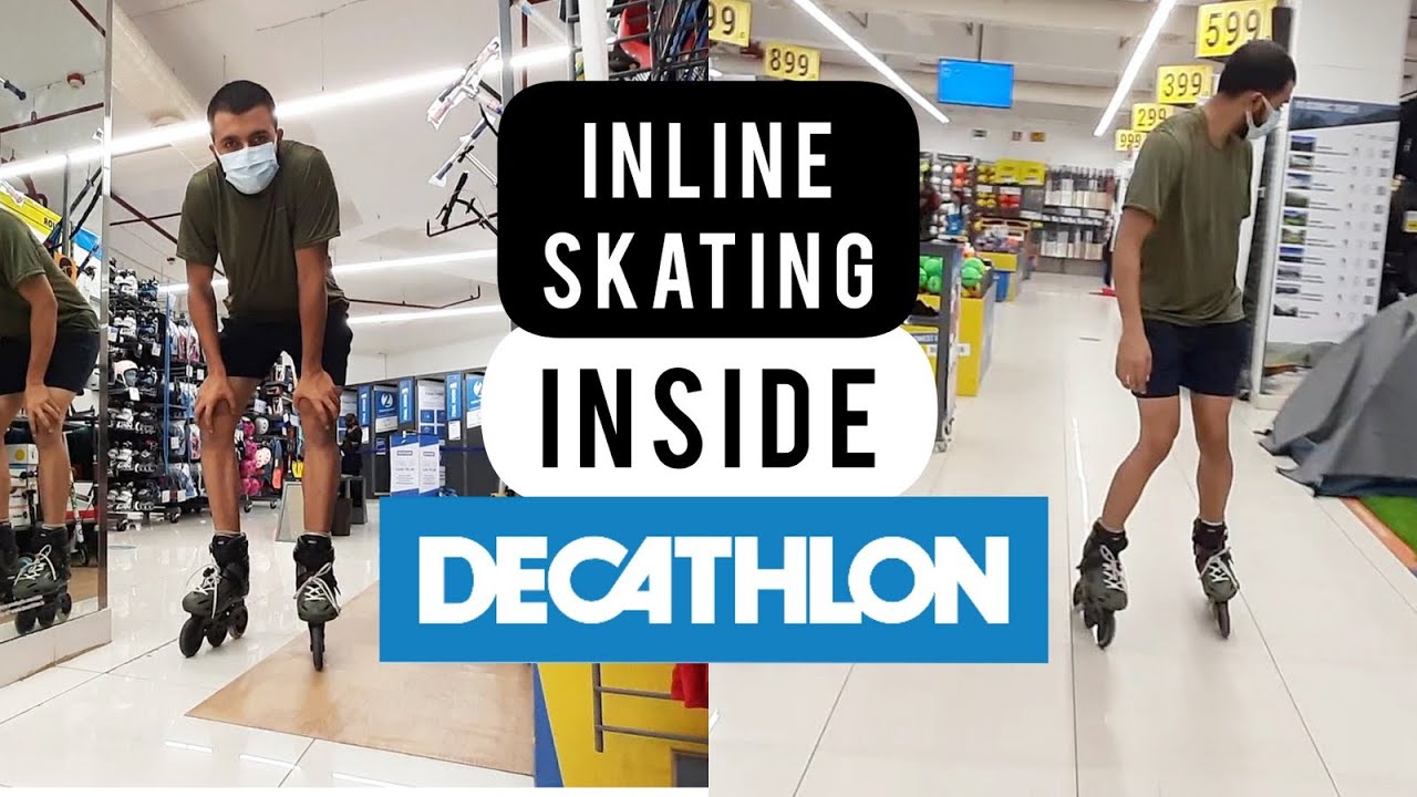 Inline Skating INSIDE a DECATHLON Store in New Delhi, India | Oxelo MF900