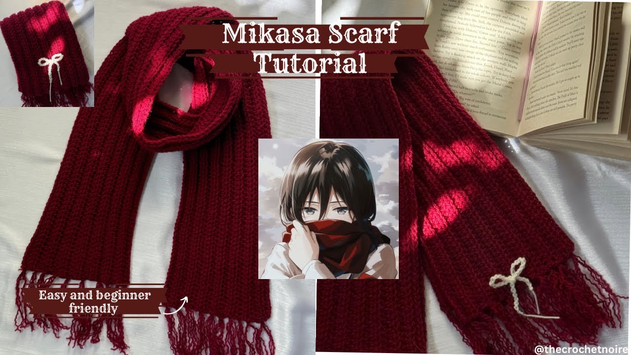 ✨The Viral Mikasa Red Scarf 🧣| Crochet Your Own Anime Muffler | beginner friendly