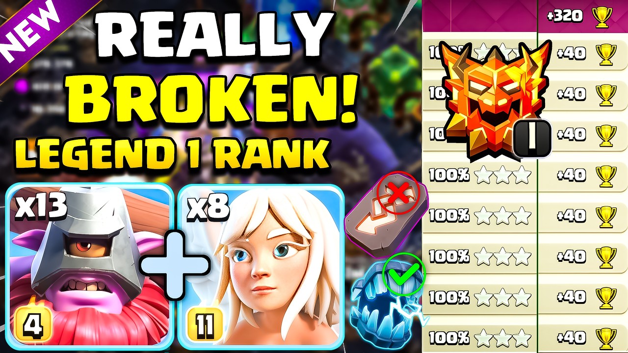 (EASY +320 Legend 1 League) No1 Strategy | BEST TH18 Rank Battle Attack (Town Hall 18) Coc