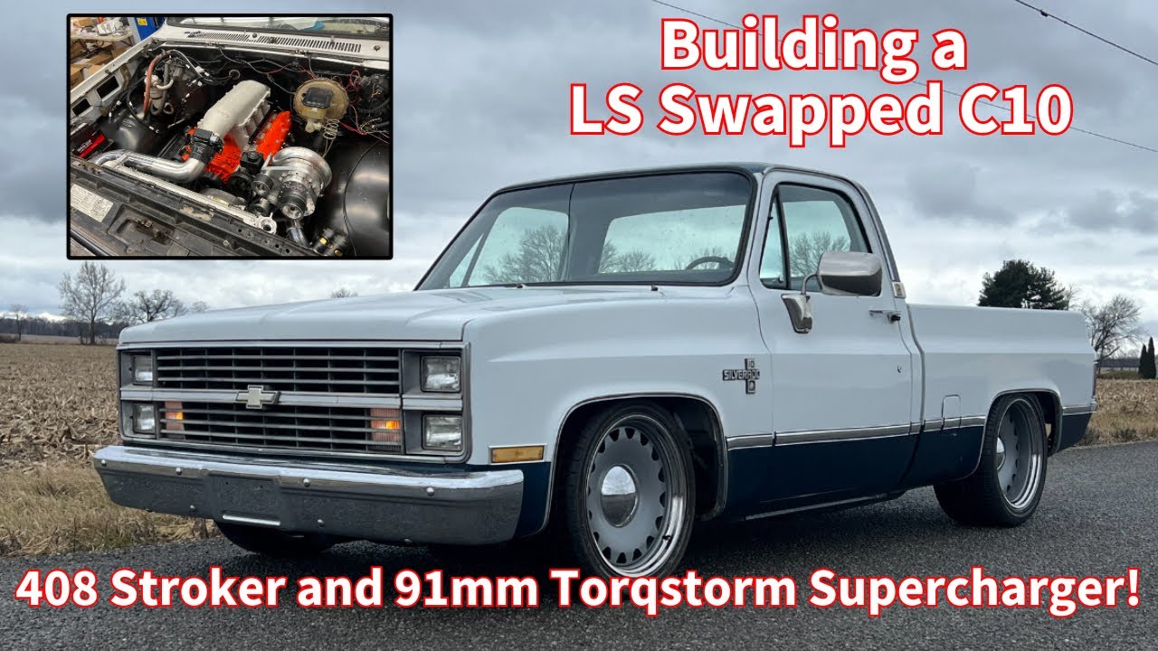 1984 C10 Gets a 408 LS2, 4l80 Transmission, and a 91MM Torqstorm Supercharger! LS Swap Squarebody