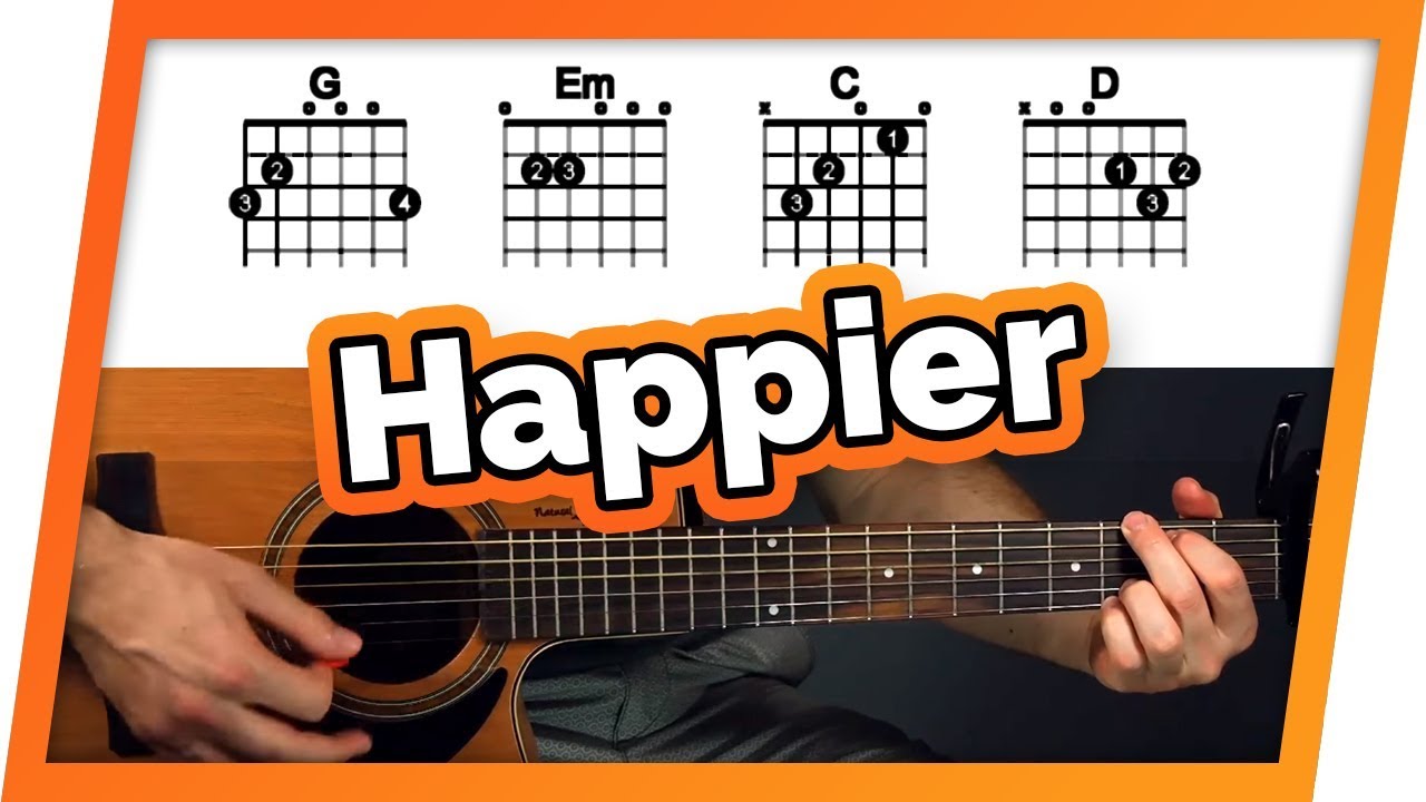 Happier Guitar Tutorial (Ed Sheeran) Easy Chords Guitar Lesson