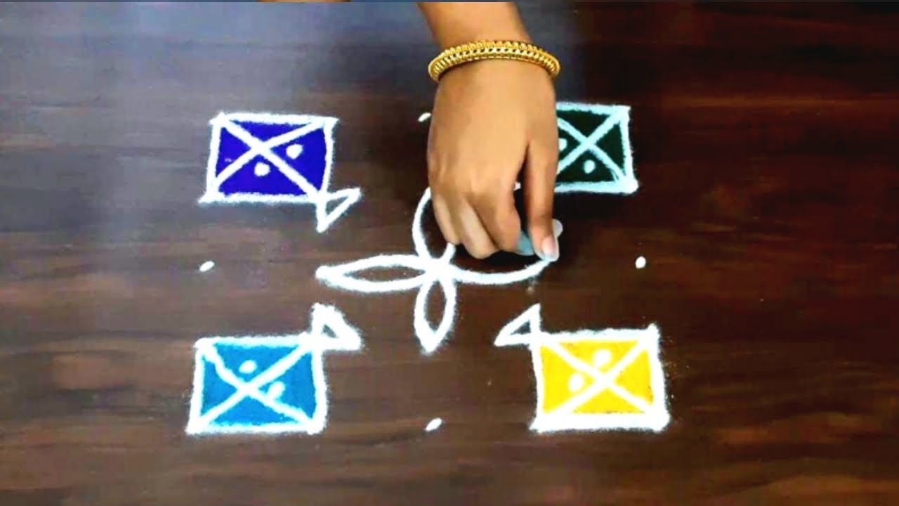 Kite Rangoli | Pongal Kolam 2022 | Sankranthi Rangoli Designs | Easy Chukkala Muggulu