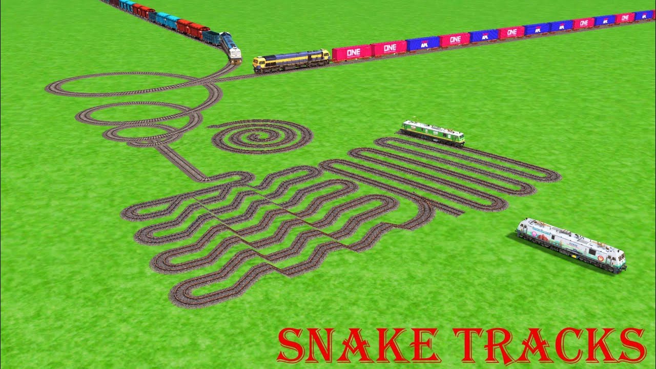 TRAINS CROSSIN CIRCLES🐍TRACKS RISKY UTRUN SHARP CURVE// train video//train wold4 