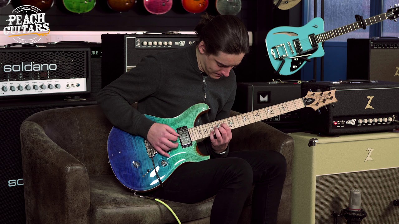 PRS Custom 24 Wood Library Blue Faded with Flame Maple Neck