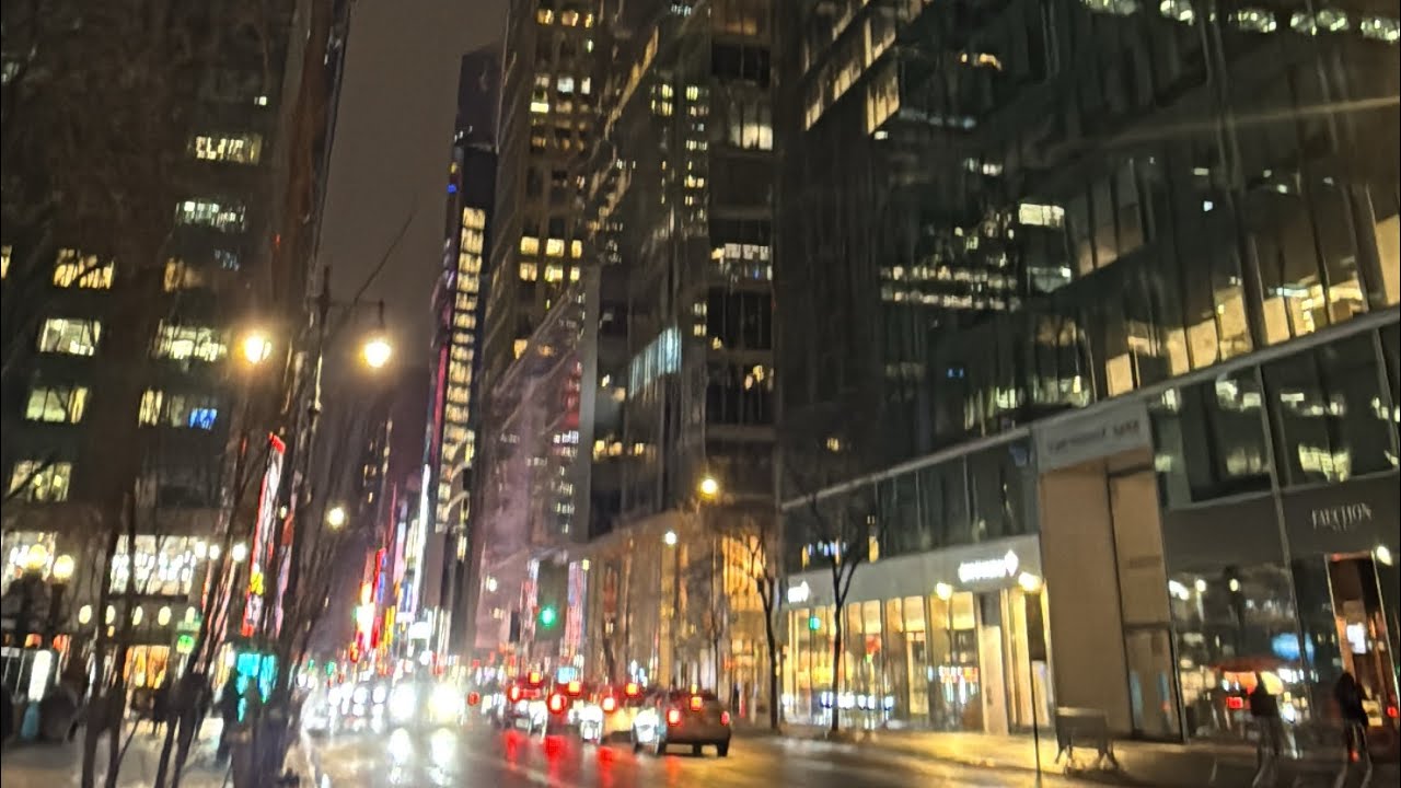 Times Square NYC Night Walk in Fresh Snow ❄️ Jan 18 2026 – 4K Wet Snow Vibes
