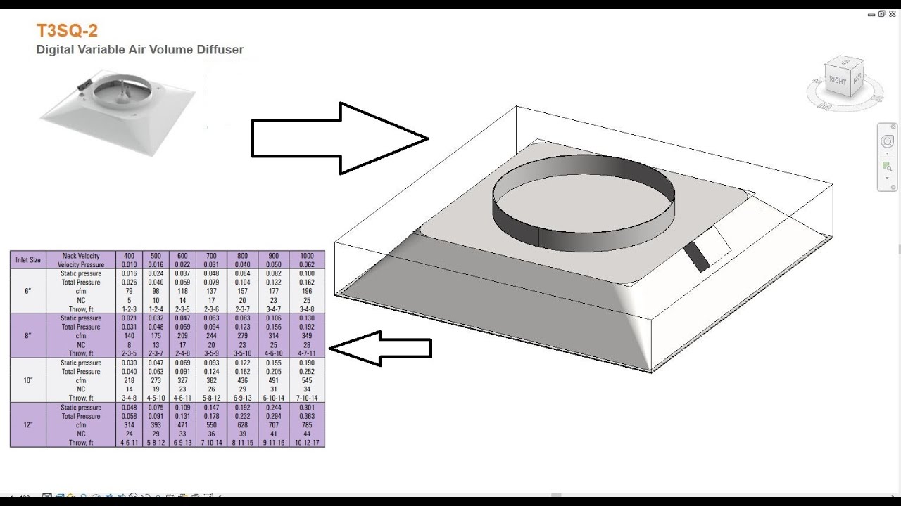Revitasium | Titus Digital VAV Diffuser Revit Family Pressure Drop Calculations