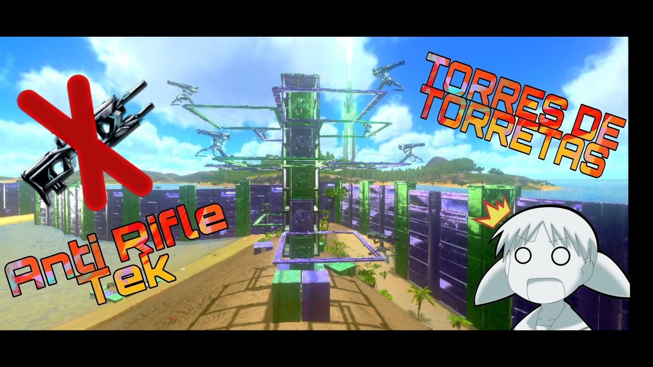 Como hacer una torre de bobedas medianas || Anti Rifle tek // Ark Mobile ~ Goroo