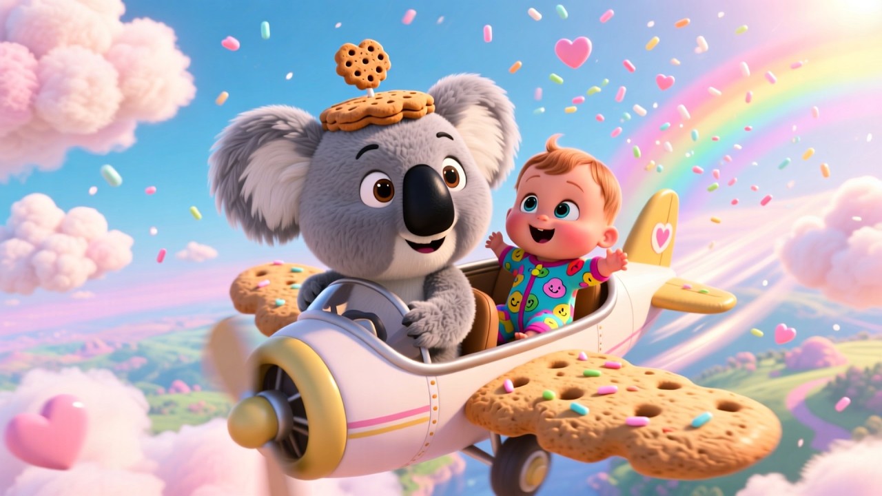 Koala Flies a Cookie Plane | Fun Kids Adventure Song | Playful Learning Rhyme 🐨✈️