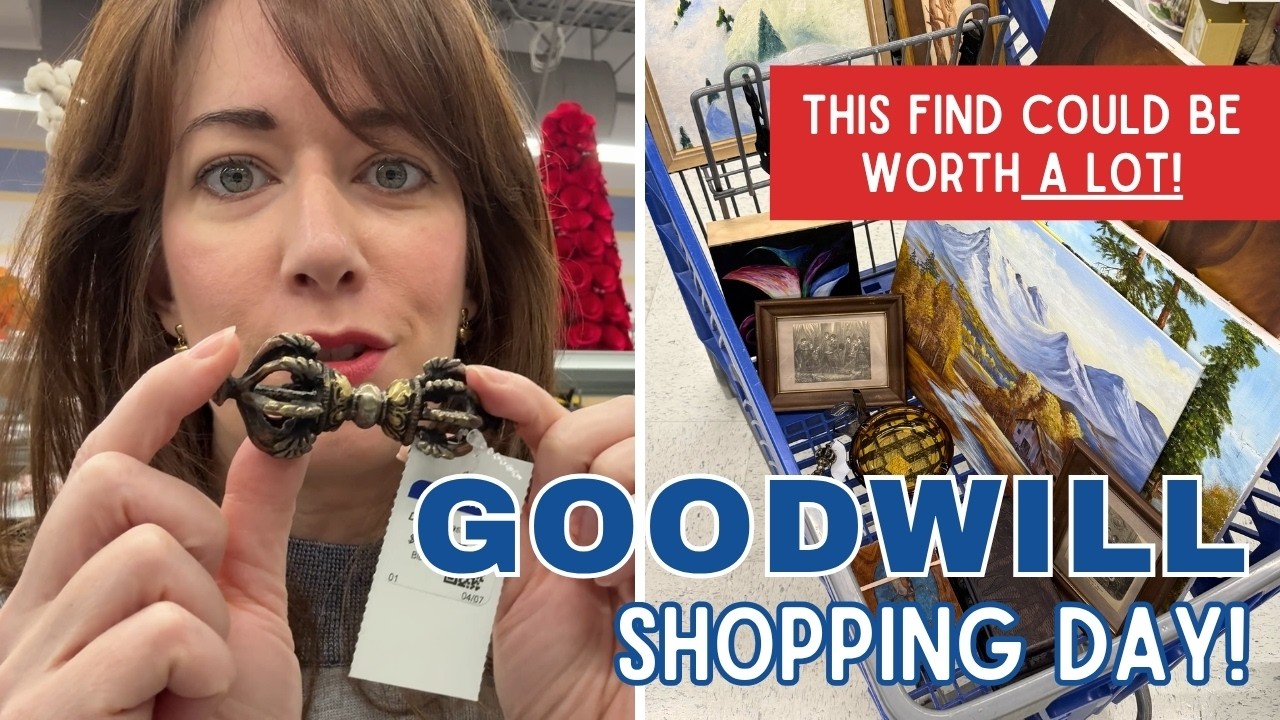 SHOPPING 4 THRIFT STORES! | Goodwill Thrift with Me | Amazing Art Haul!