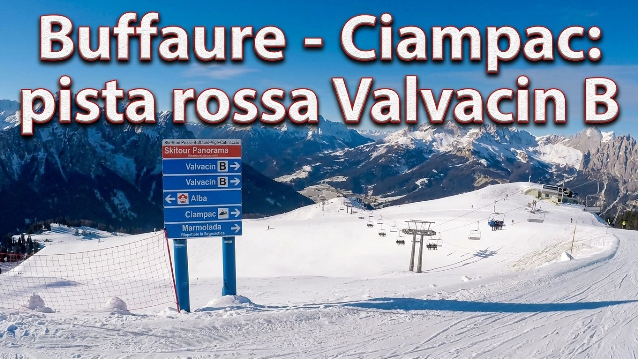 Pozza di fassa skiarea Buffaure - Ciampac: pista rossa Valvacin B