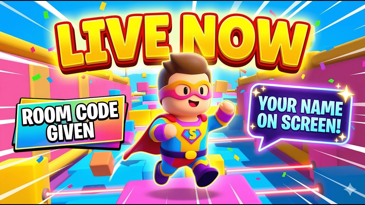 🔴 LIVE: Stumble Guys with Friends & Viewers! 🏆 Room Code + Name on Screen!