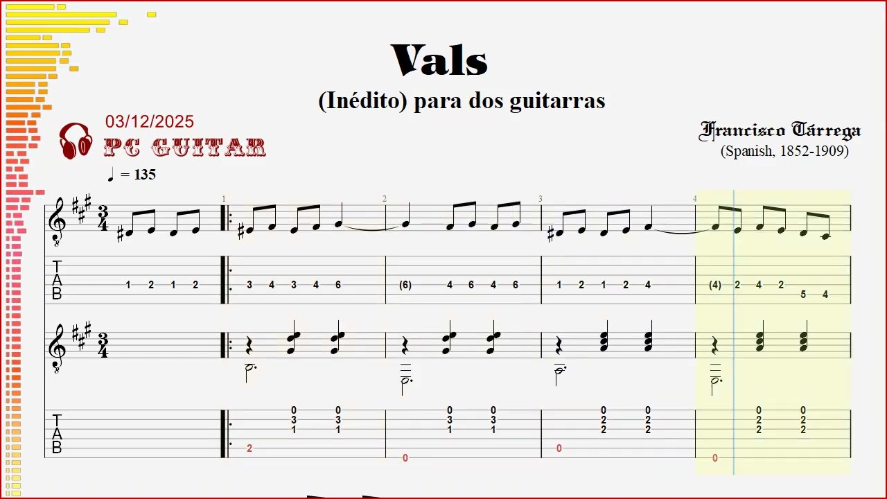 Tarrega, Vals, guitar duo