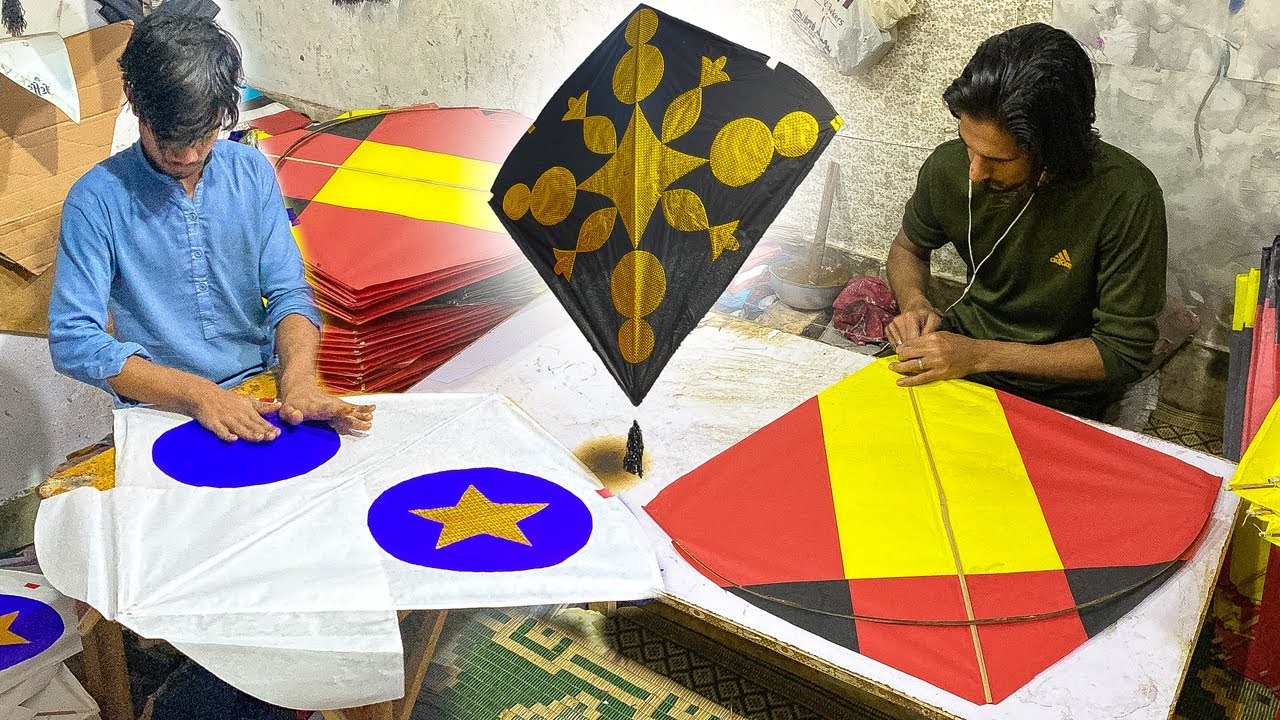 Amazing Process of Making 1000 Kites | Kite With Broom Sticks | Flying Kites Manufacturing Factory