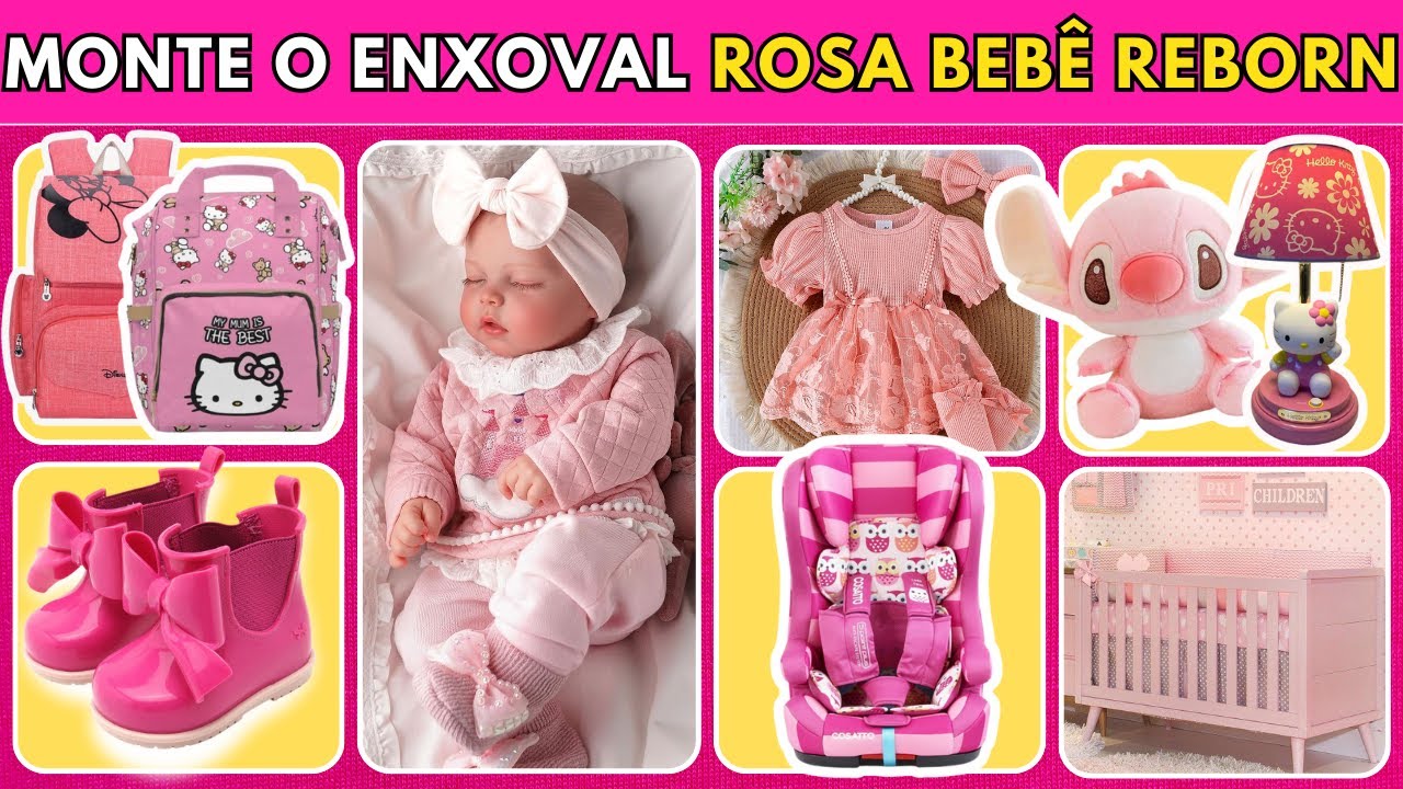 Monte o Enxoval ROSA dos Sonhos do Bebê Reborn | Quiz Interativo com Suas Escolhas