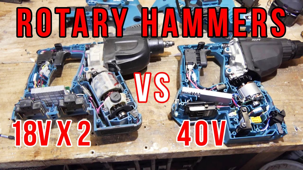 Makita 40v Brushless Rotary Hammer Drill VS Makita 36v (18v x2) Brushed Rotary Hammer Drill INSIDES!