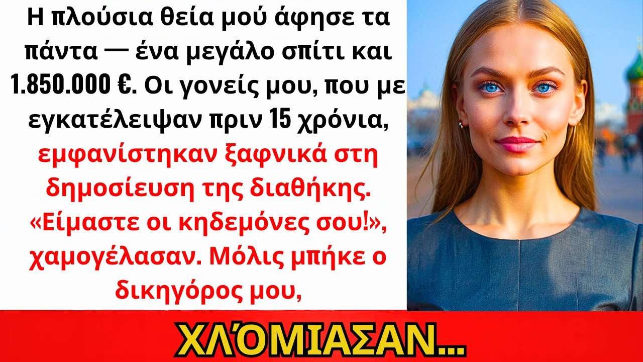Η Πλούσια Θεία Μου Μού Άφησε Όλα. Οι Γονείς Μου Ήρθαν Ξαφνικά Μετά Από 15 Χρόνια...