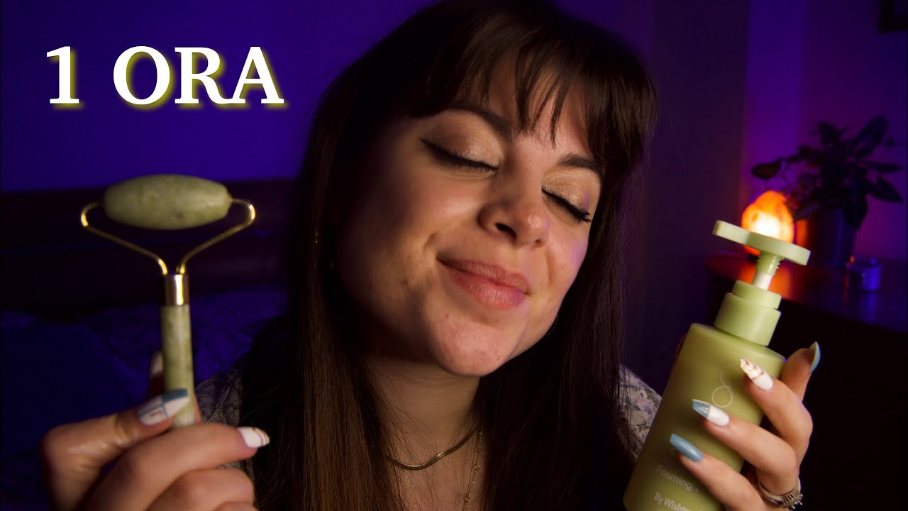 AMICA TI FA UNA SKINCARE RILASSANTE 🥰💜 spa casalinga (layered sounds, pampering you) ASMR ITA