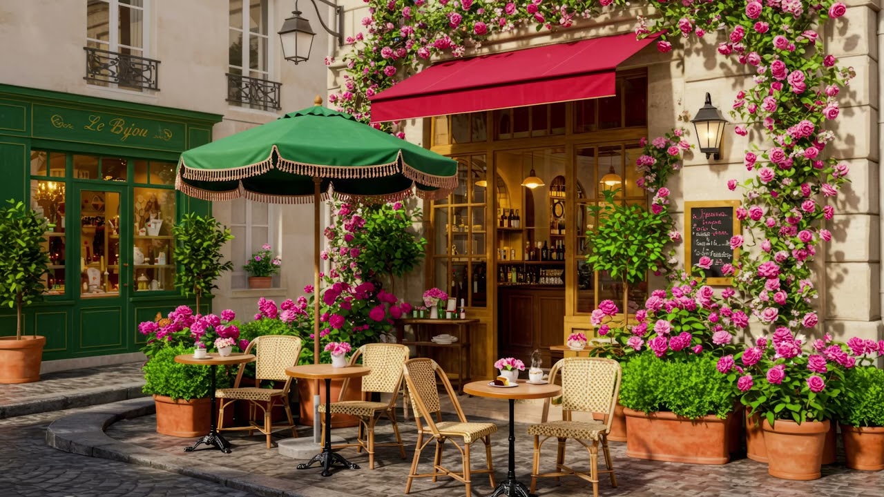 Relaxing Jazz Music in a Paris Morning Café 🌞 | Smooth Coffee Vibes Near the Eiffel Tower