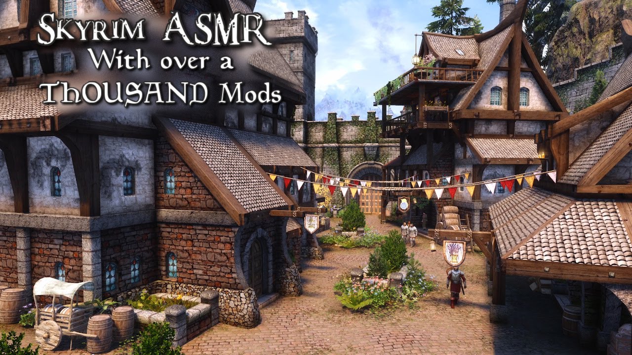 Skyrim ASMR 🏰 Walking Around Solitude With Over 1,000 Mods 🐲 Living Skyrim