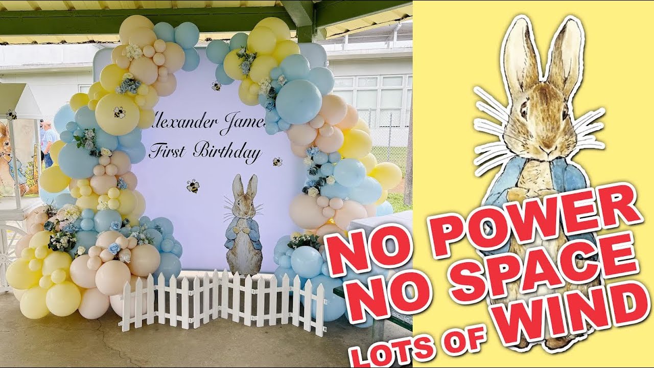 Peter Rabbit First Birthday | Balloon Decor Outside