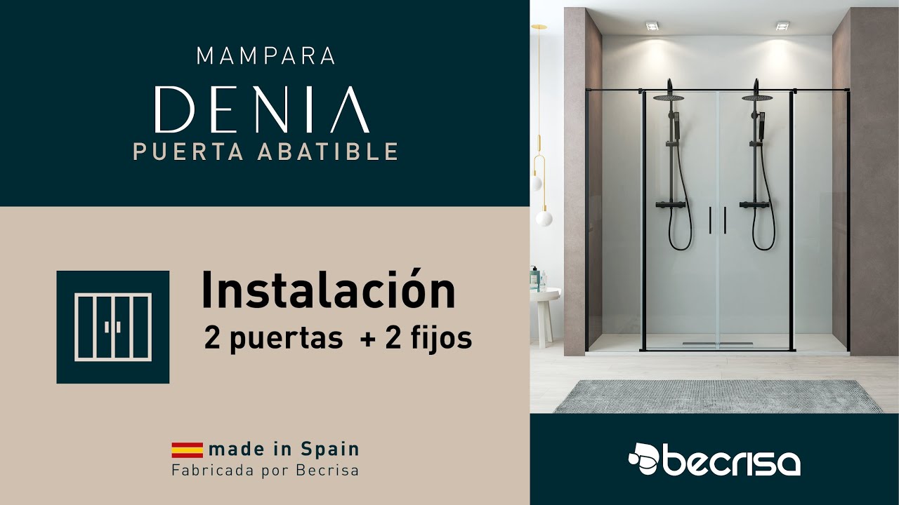 Instrucciones de montaje | Mampara Denia | 2 puertas + 2 fijos