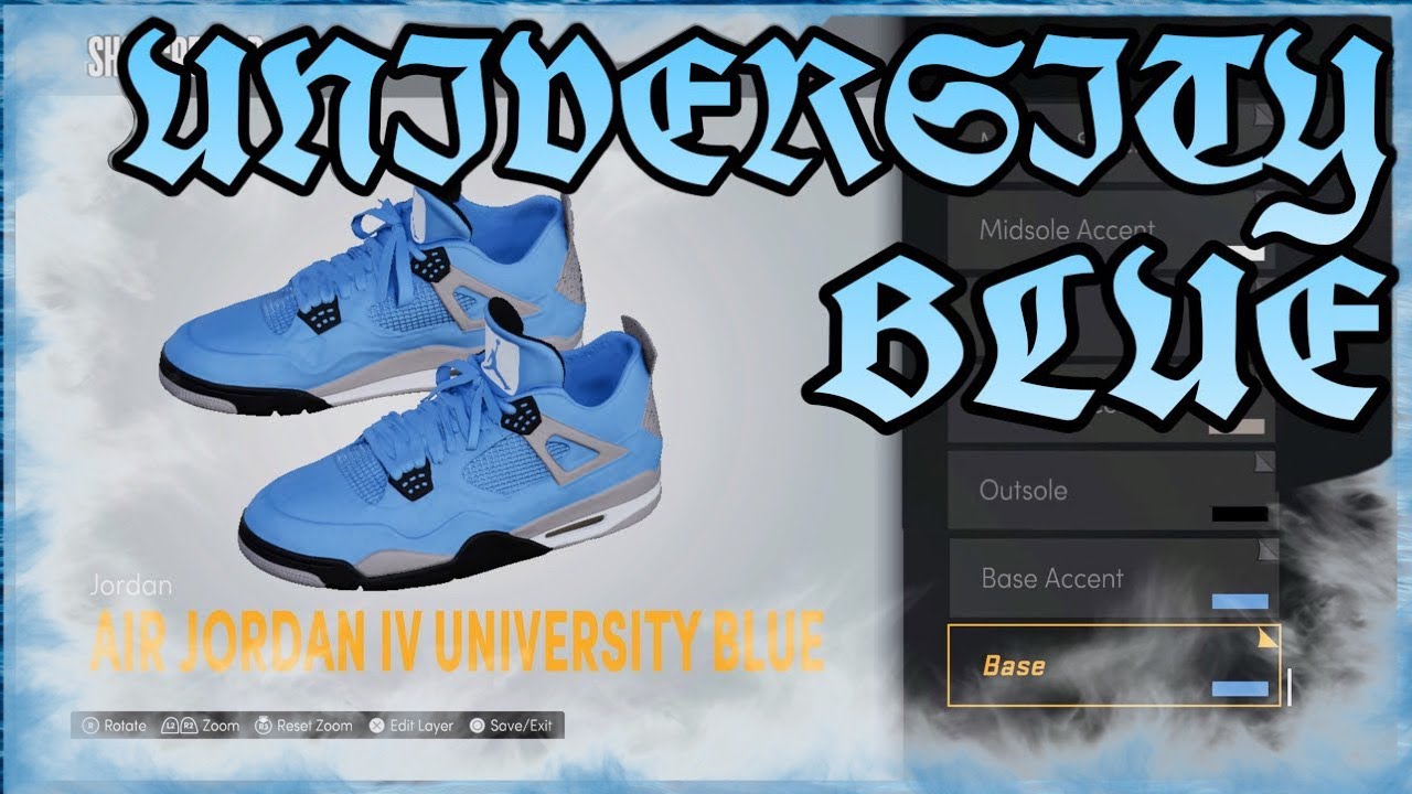 NBA 2K22 SHOE CREATOR -  Air Jordan 4 “University Blue ❄️“