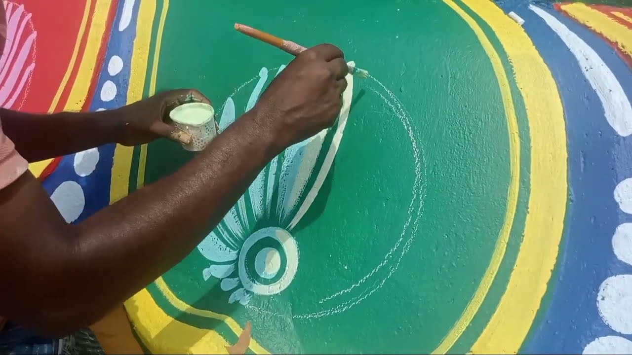 Simple brush stroke design for temple painting work (@paintersworld6724 )