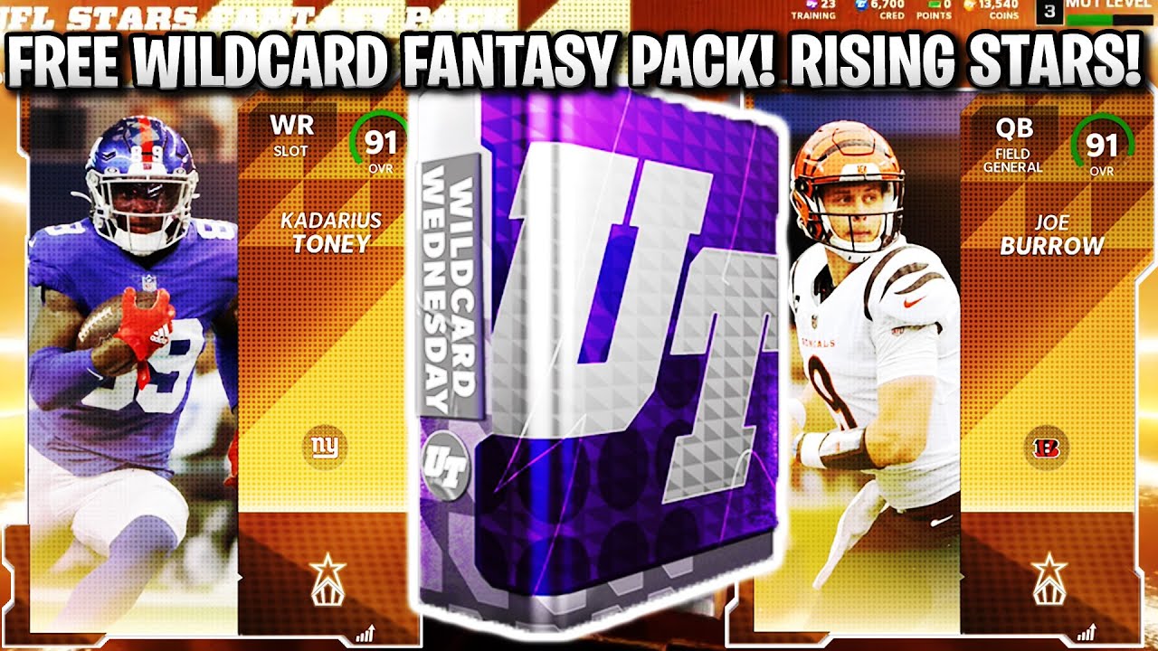 FREE WILDCARD WEDNESDAY FANTASY PACK! NEW RISING STARS BURROW, TONEY, AND MORE! | MADDEN 22