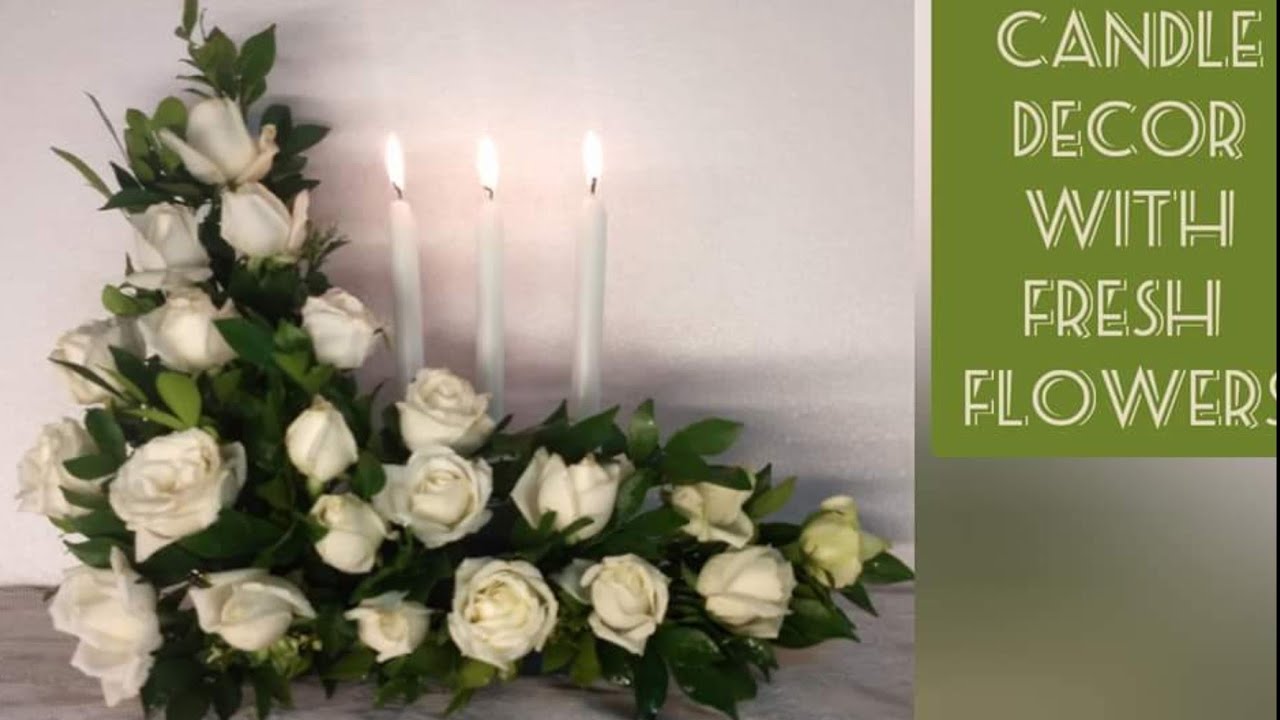 fresh  flower  arrangement with candles  episode: 046