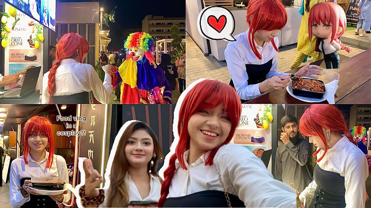 Food Vlogging In Makima Cosplay 😛🍝Trying Street food 🇵🇰 | vlog 39 | Fai Malik | 