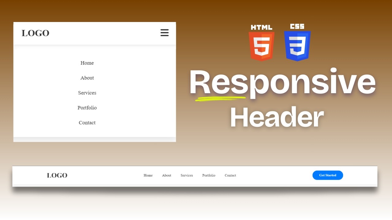 Responsive Header Navbar with HTML and CSS