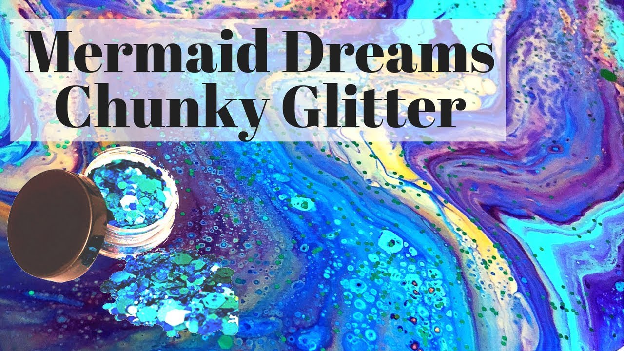 Chunky Glitter ART over Fluid Acrylic Pouring Technique