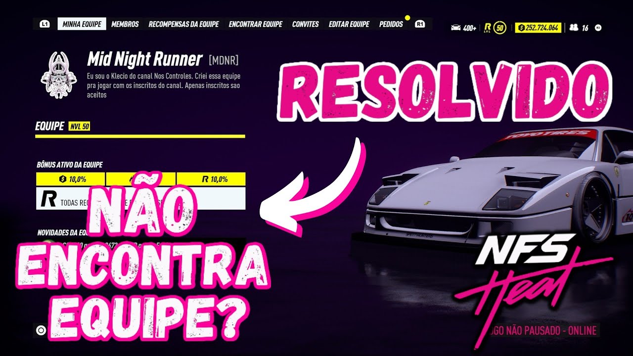 ✅[RESOLVIDO] COMO ENCONTRAR EQUIPE NO NEED FOR SPEED HEAT