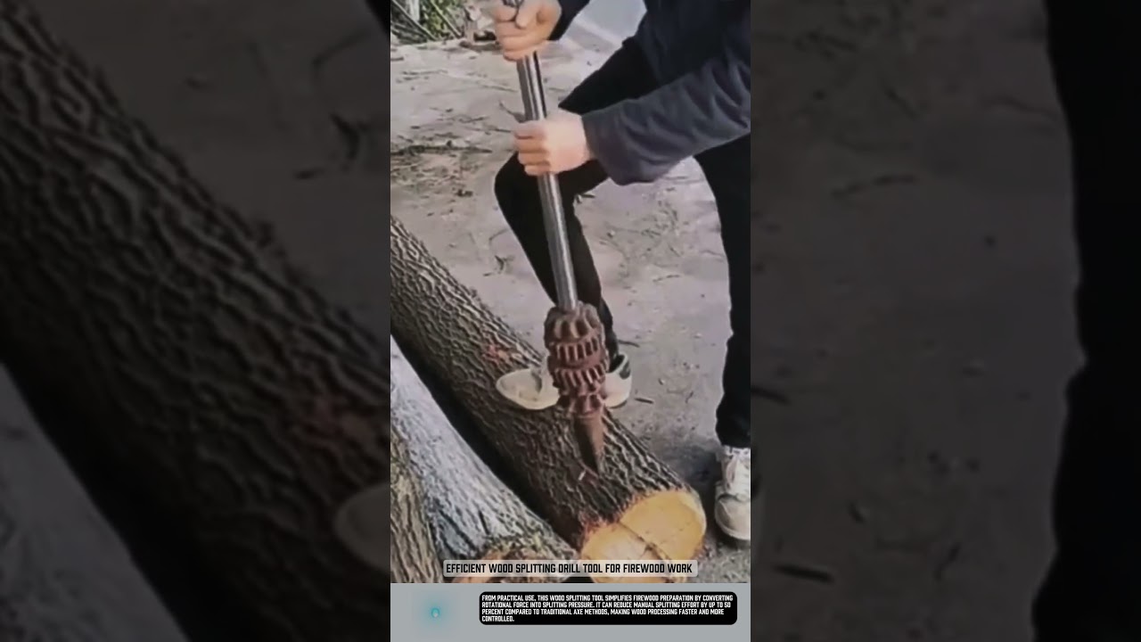 Efficient Wood Splitting Drill tool for firewood work 