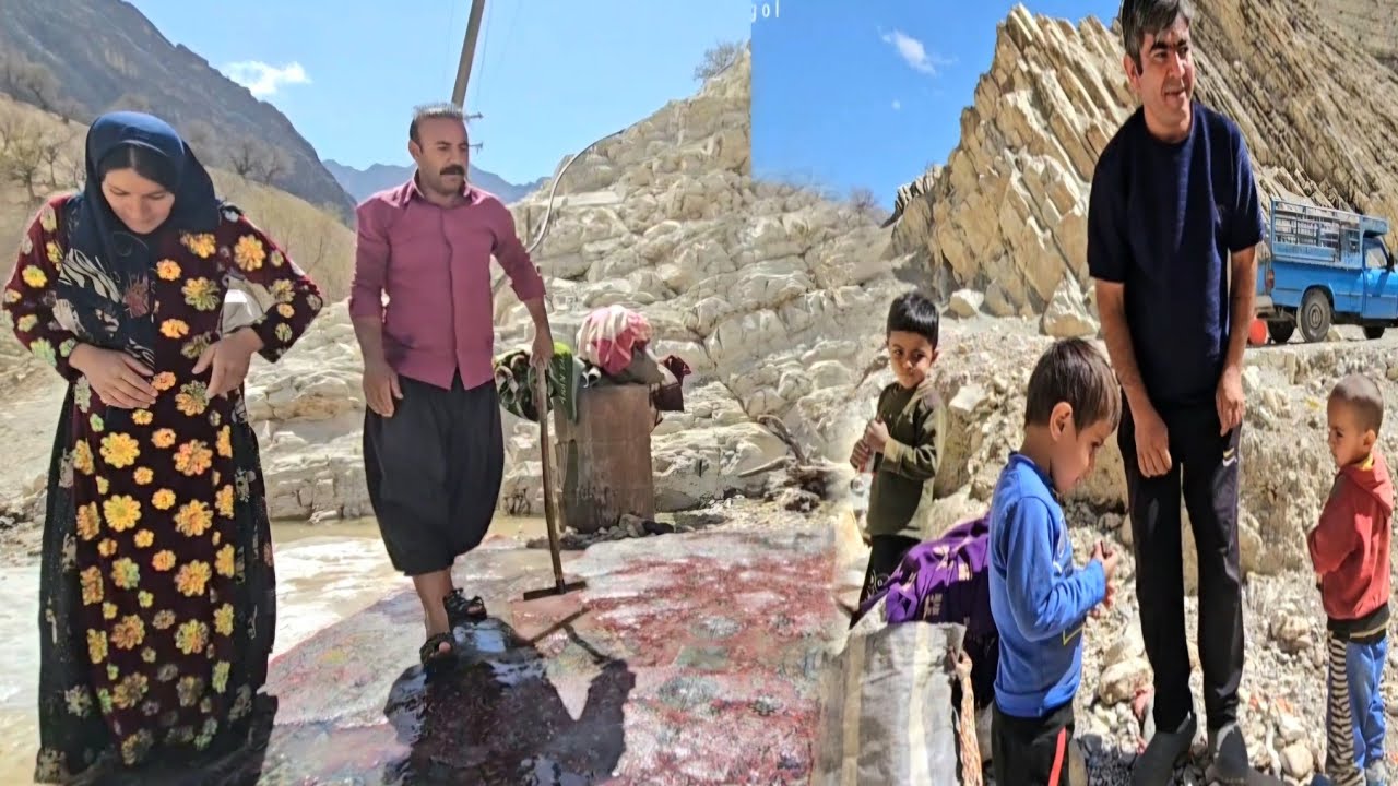 The real life of nomads: a hard day preparing the house for Eid in wartime conditions