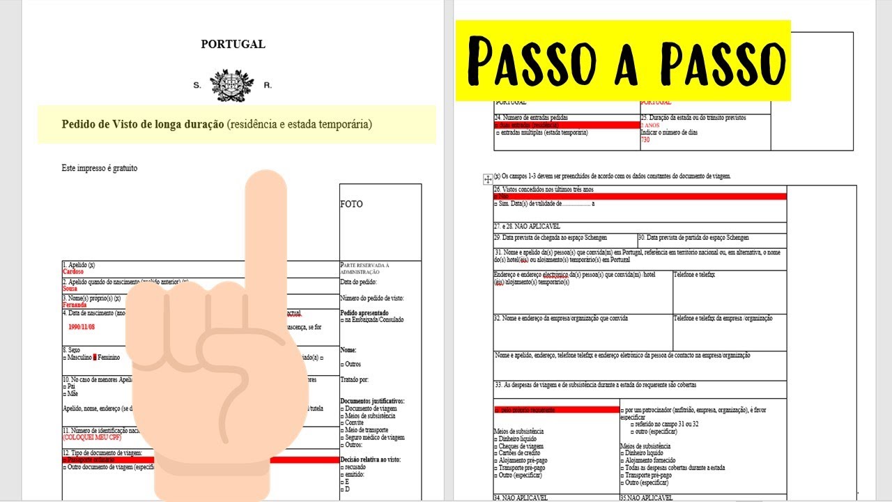 PASSO A PASSO - PREENCHENDO FORMULARIO DE PEDIDO DE VISTO DE ESTUDANTE | PORTUGAL
