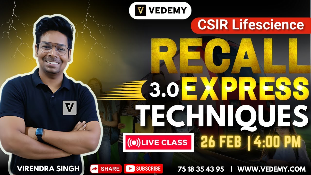 CSIR Recall Express 3.0 | Methods in Biology/Techniques | Unit 13 | Virendra Singh | CSIR Dec 2024 |