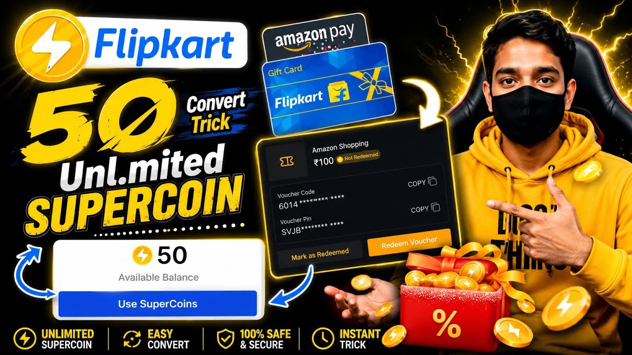 Flipkart 50 Supercoin Earned🔥 Supercoin to giftcard 2026 | New Free Supercoin App GoSats