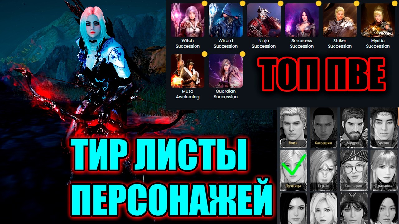 Black Desert САМЫЕ СИЛЬНЫЕ ПЕРСОНАЖИ ДЛЯ ПВЕ НОВИЧКУ ТИР ЛИСТ КЛАССОВ