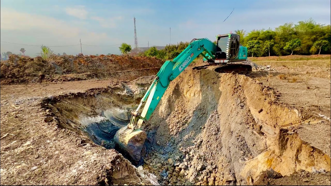 My Excavator digs a pond for them to count the hours. #kobelcosk200