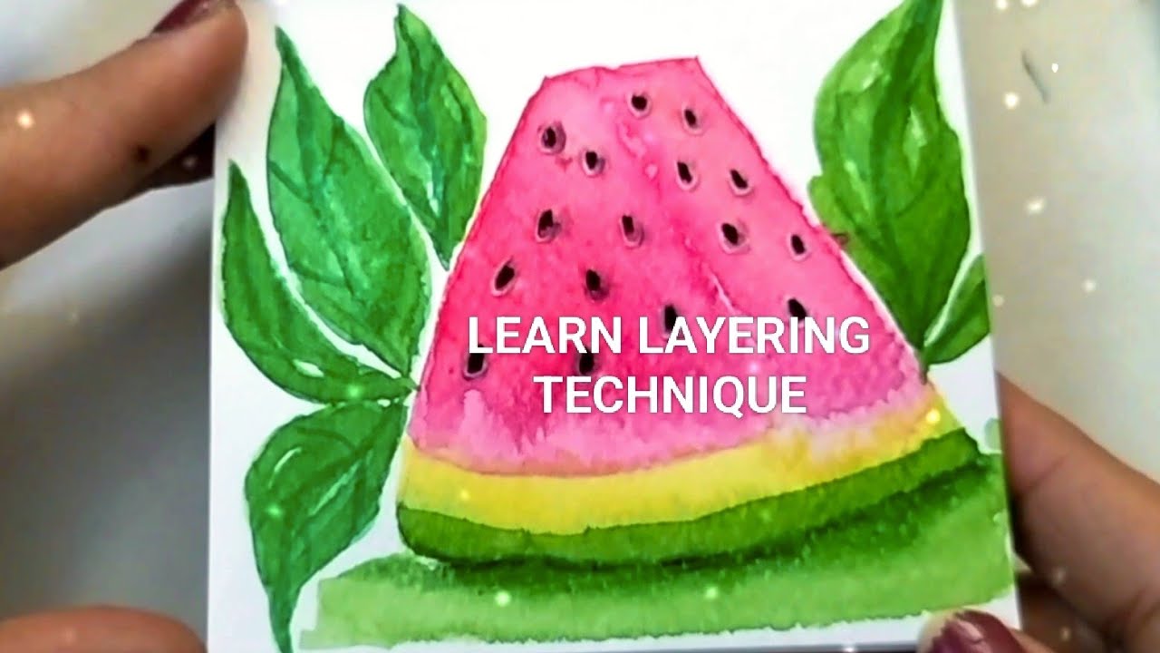 Quick Watercolor Watermelon🍉 #art#painting#watercolor#video#youtubevideo#sibanisartisticstudio#viral