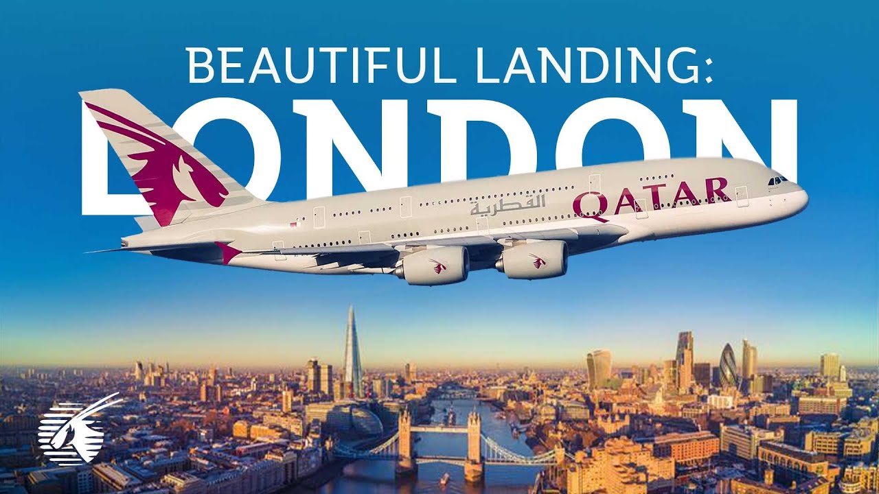 Beautiful landing in London, UK (4K)