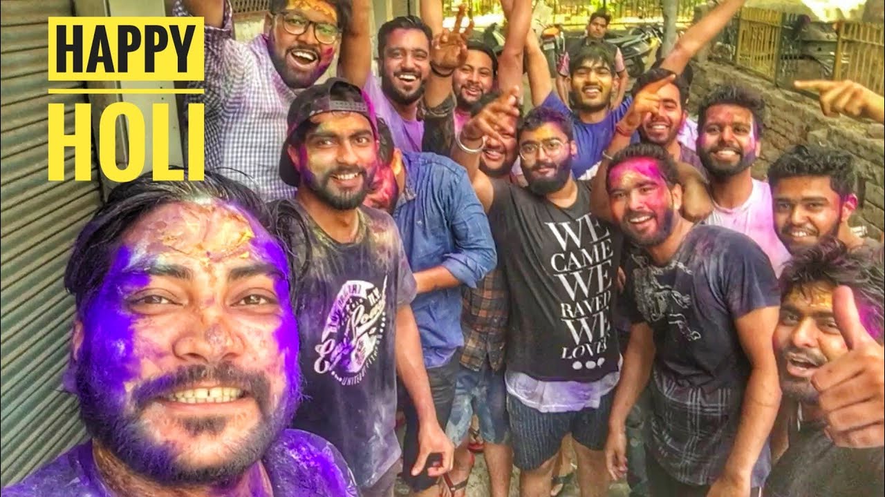 Playing Holi With Friends & Cousins