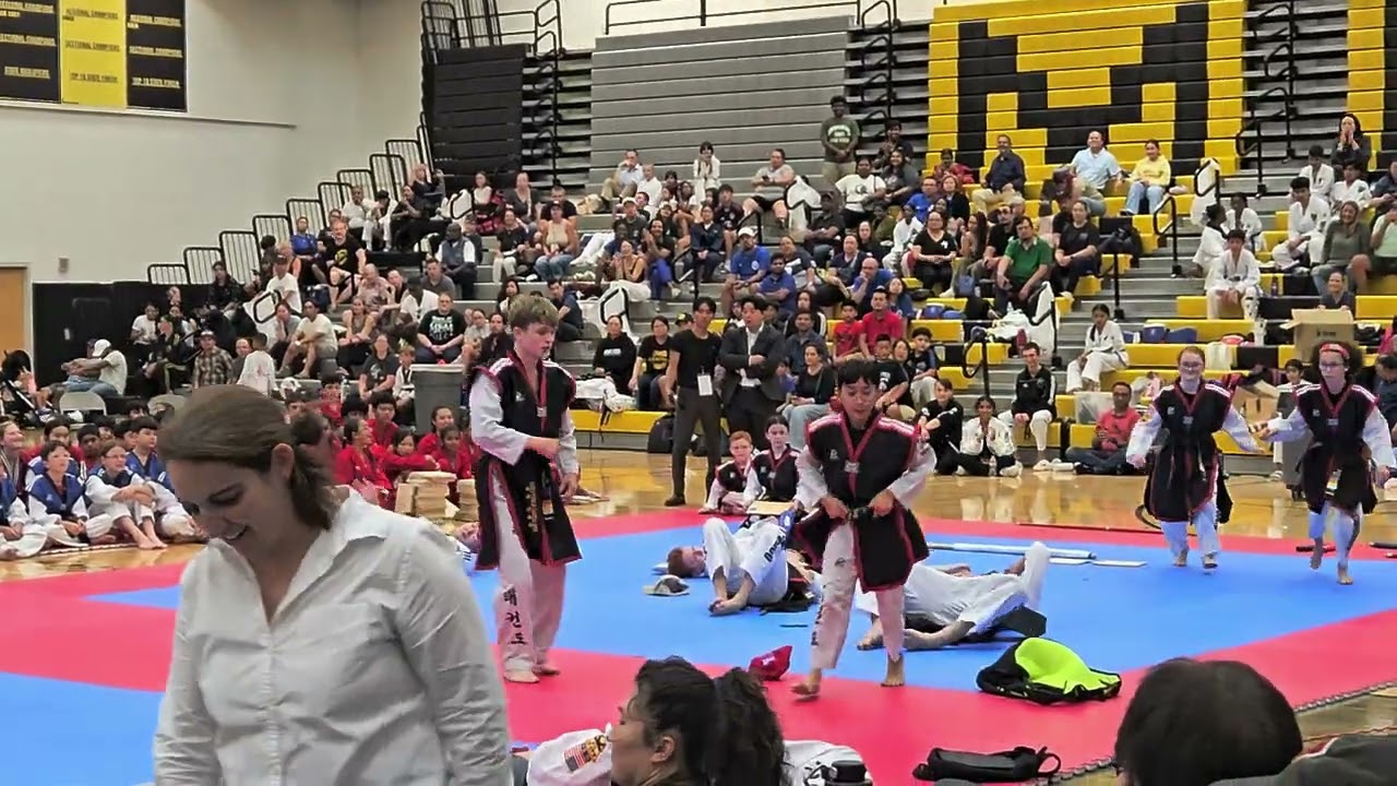Timpson Kids in the PYMA Demonstration Team Show at the 2025 CMA Open Tae Kwon Do Tournament