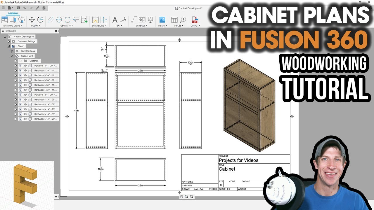 Creating CABINET PLANS in Fusion 360 (Fusion 360 Woodworking Tutorial)