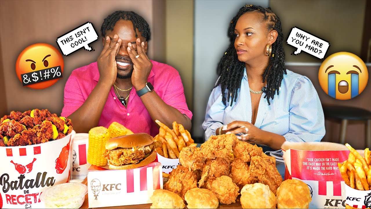 Почему он такой сумасшедший! с НАШИМ ПЕРВЫМ ПОПРОБОВАНИЕМ JAMAICAN KFC MUKBANG 먹방 КОРОЛЕВА ЗВЕРЬ