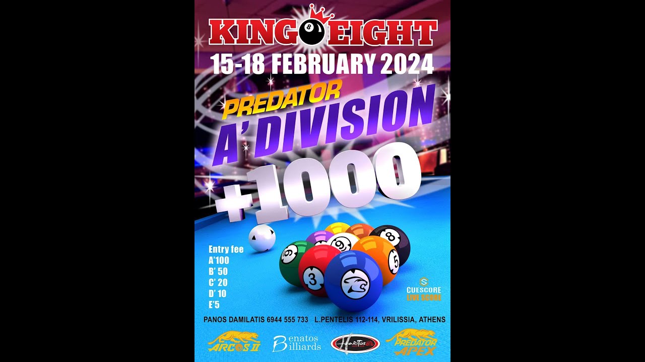 👑KING8 PREDATOR A’ DIVISION 9-BALL OPEN TOURNAMENT +1000 -  FINAL👑